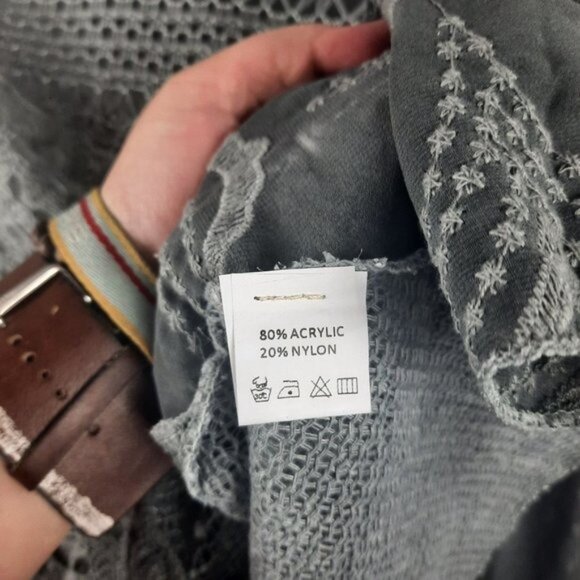 Simply Couture Lace Blouse Long Sleeve Cowl Neck Chiffon Layers Shirt - Picture 11 of 14